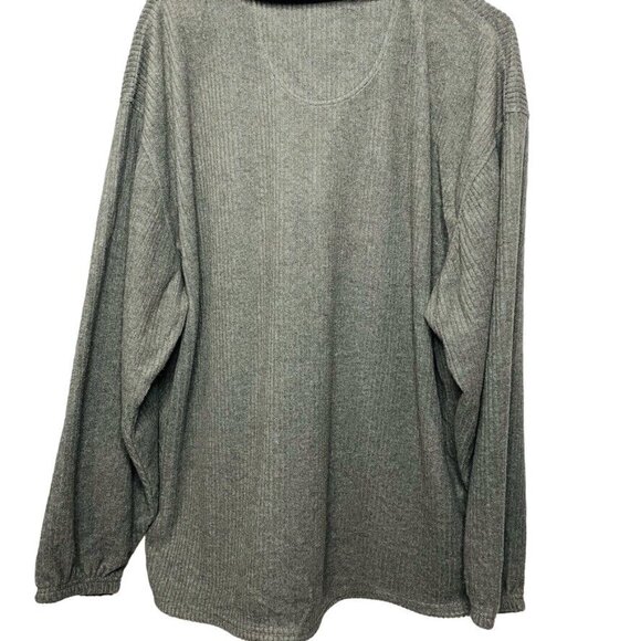 Mens Pullover Fleece Top Gray Sweatshirt Size Large Drawstring Hem u - Picture 6 of 6